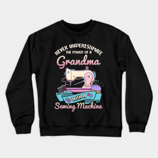 Grandma With A Sewing Machine Crewneck Sweatshirt